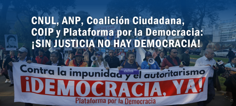 CNUL, ANP, Coalición Ciudadana, COIP y Plataforma por la Democracia: ¡SIN JUSTICIA NO HAY DEMOCRACIA!